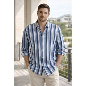 Boss Hugo Boss XL Men's Button Down Mercerized Cotton Coastal Nautical